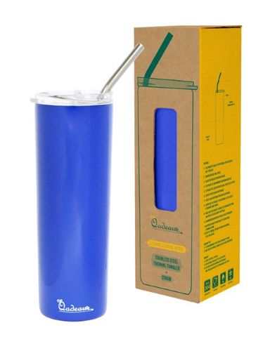 Thermal Tumber (Blue) + straw
