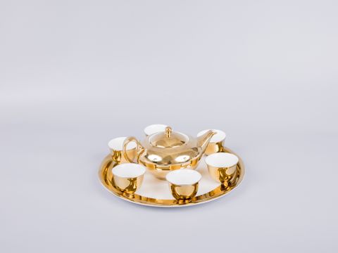 Bộ trà 0.7L Nano Ultra Gold - Rak Porcelain (dĩa 32cm)