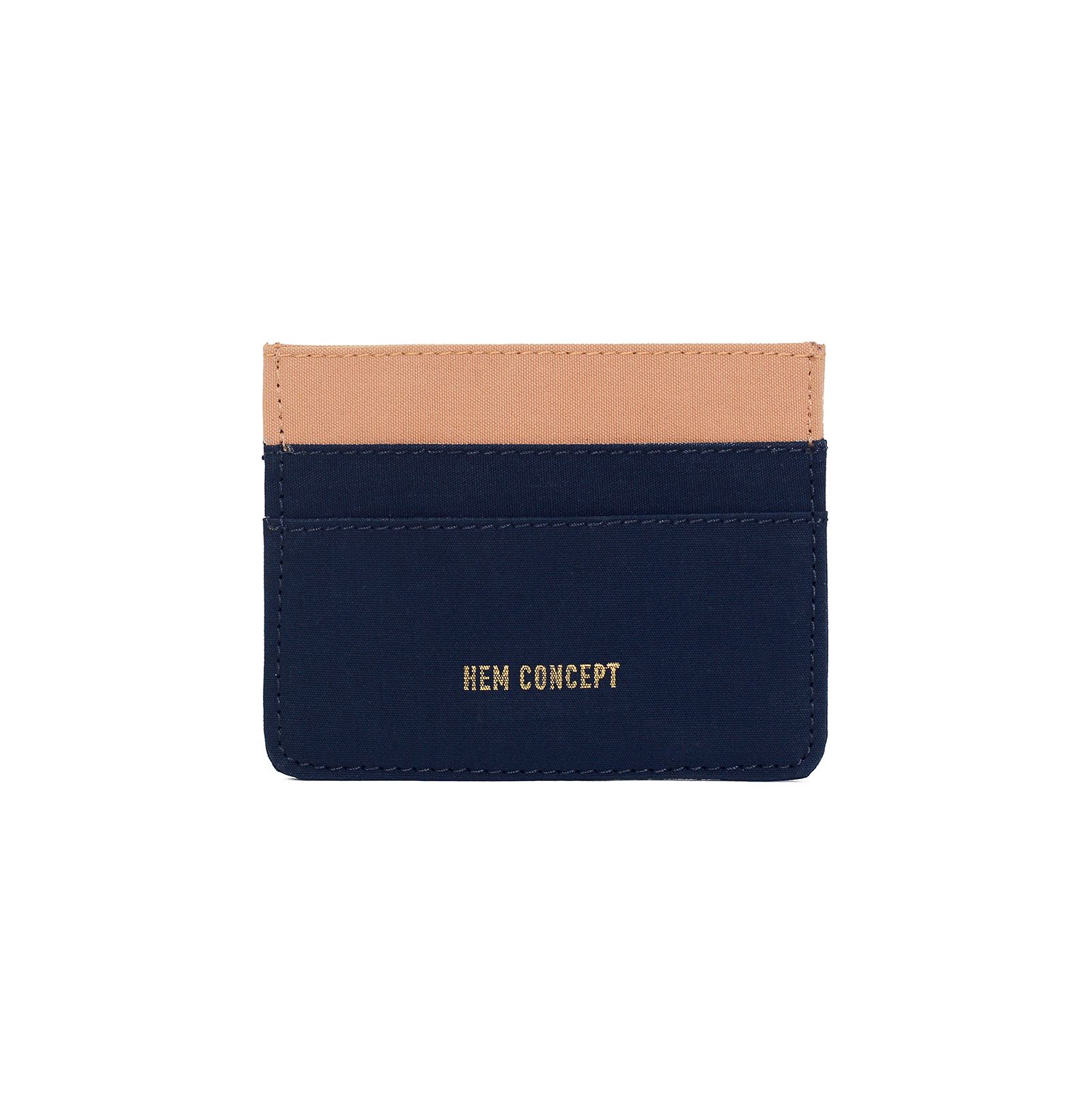 SLIM WALLET - NAVY/CARAMEL