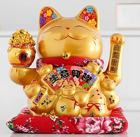 Mèo Thần Tài Màu Vàng - Màu Đen