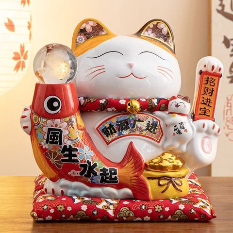Mèo Thần Tài Vẫy Tay May Mắn