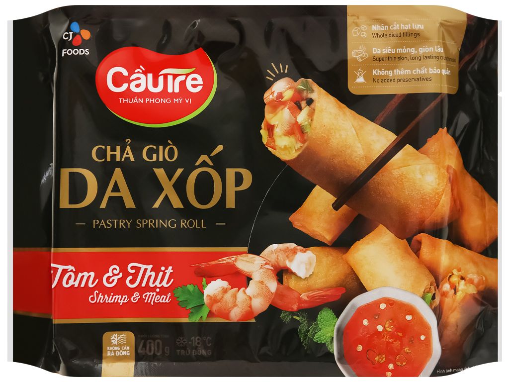  Chả giò Da Xốp Tôm & Thịt Cầu Tre 400g 