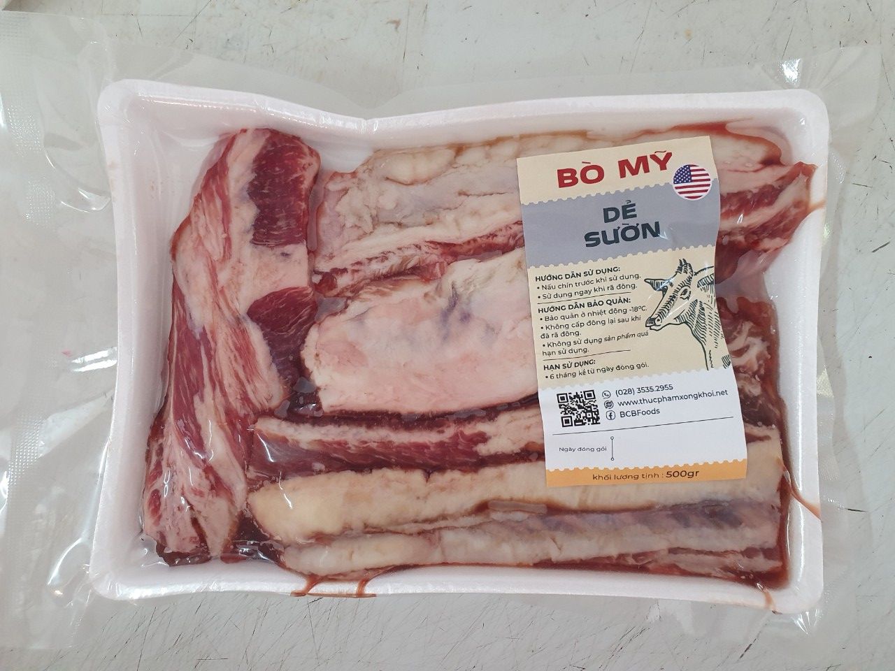  Dẻ Sườn Bò Mỹ 500gr 