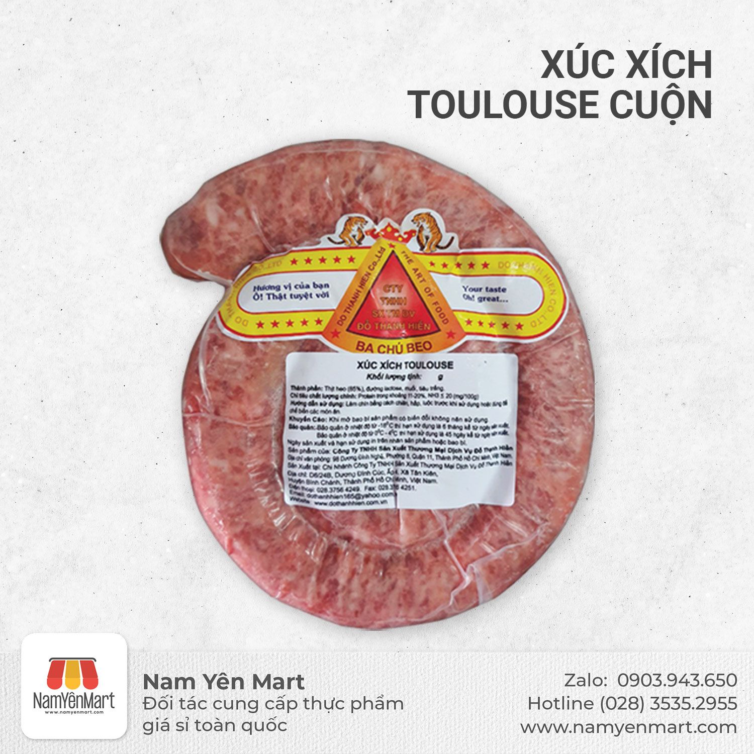  Xúc xích Toulouse (Cuộn 500gr) 