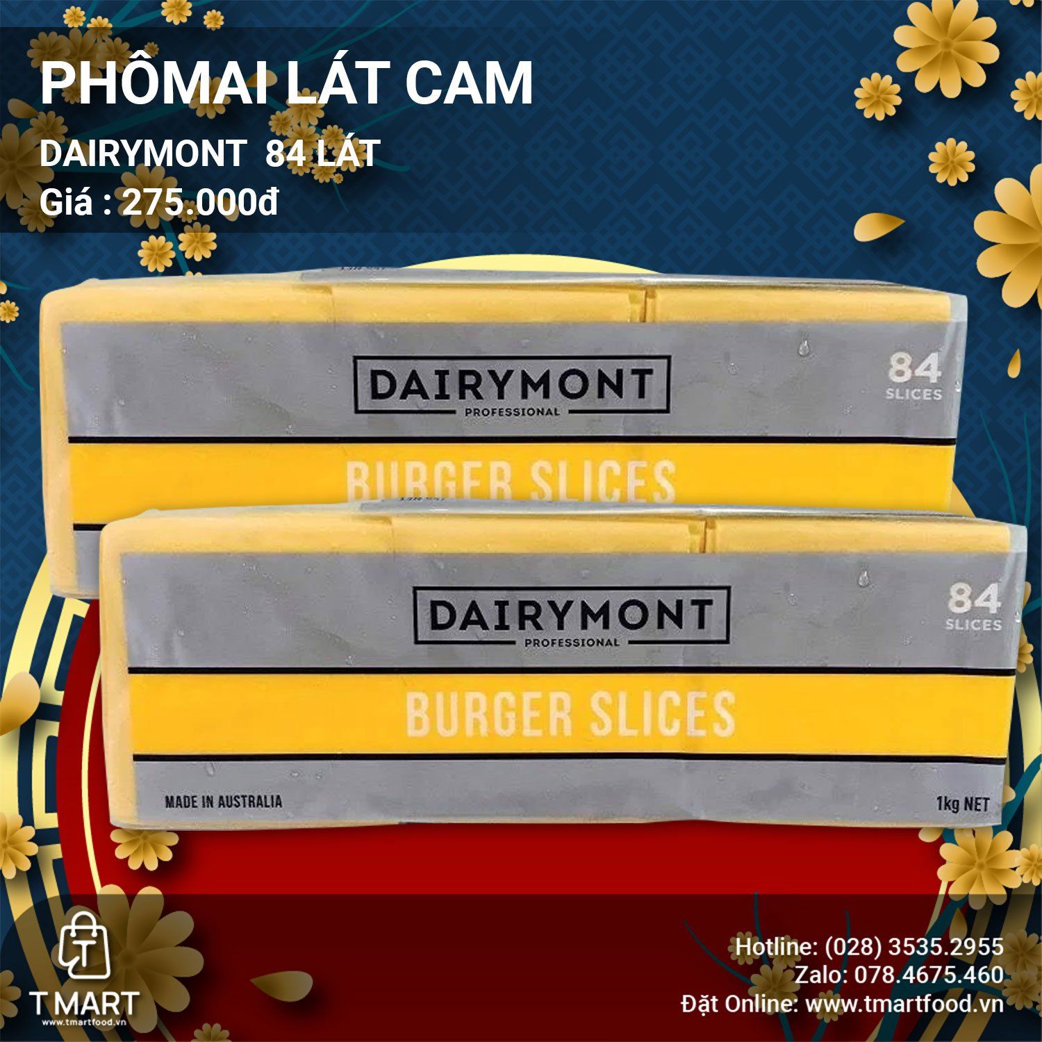  Phô Mai Lát Cam Dairymont  84 lát 