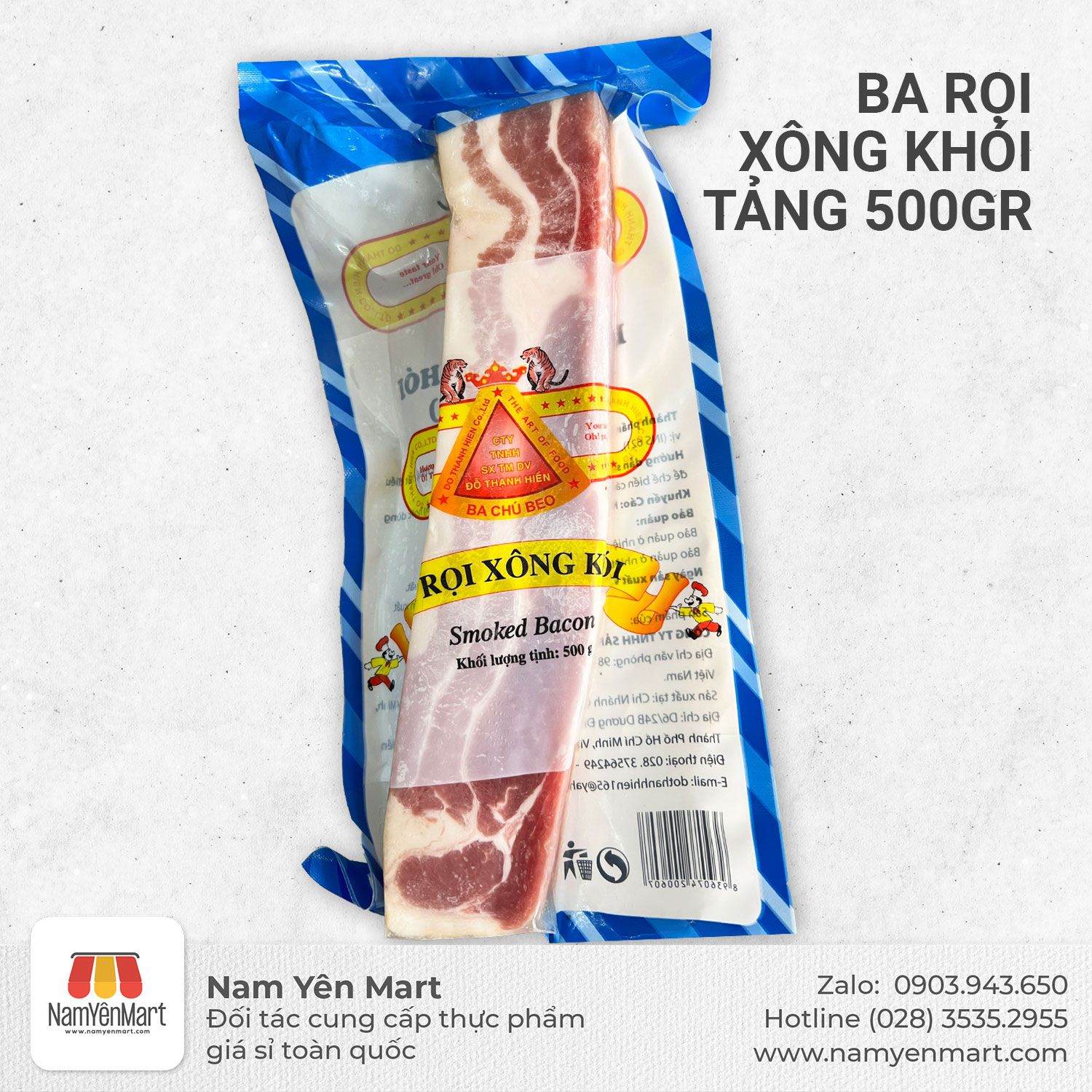  Ba rọi xông khói nguyên tảng 500gr 