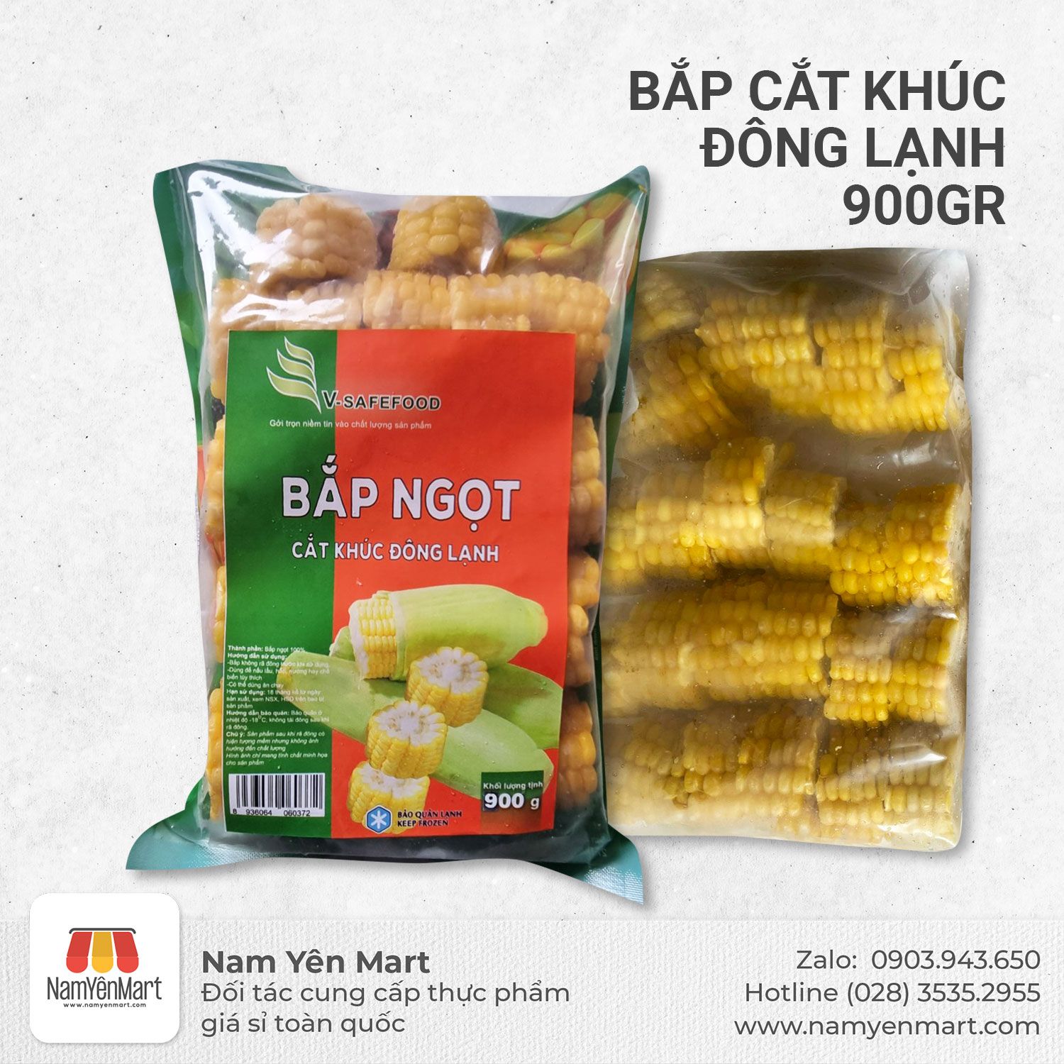  Bắp cắt khúc đông lạnh 900gr 