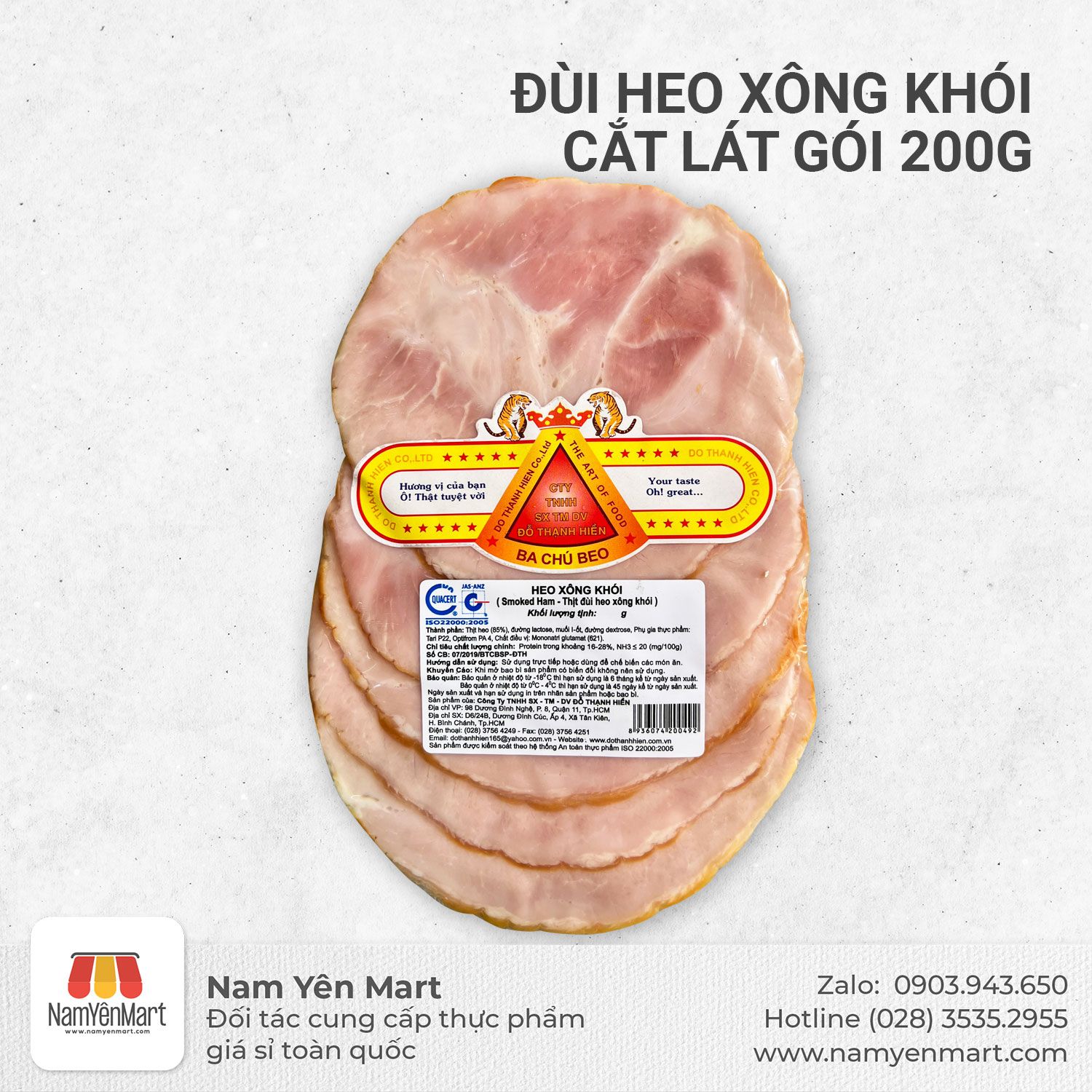  Đùi heo xông khói cắt lát (Gói 200gr) 