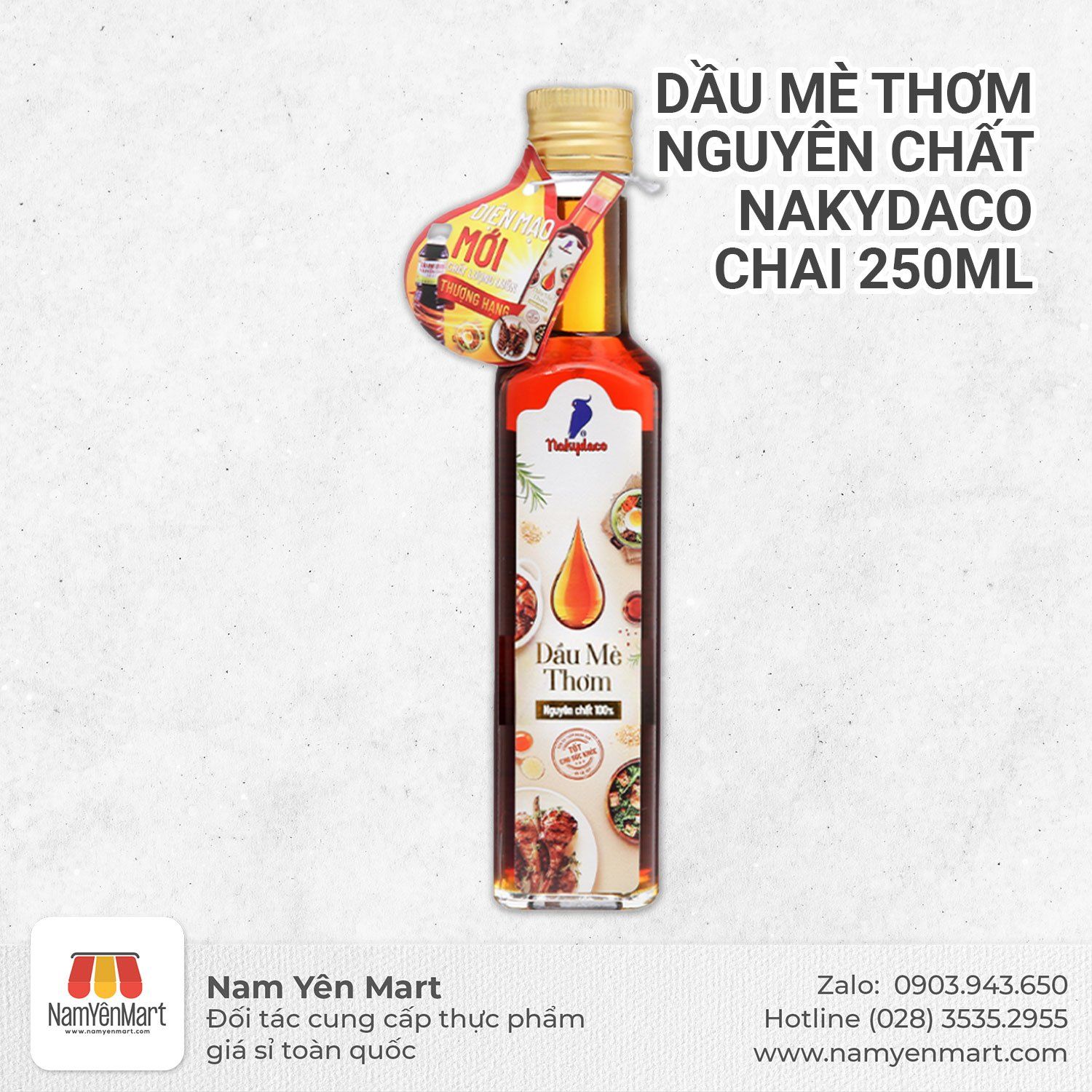  Dầu Mè Thơm nguyên chất hiệu Con Két Nakydaco 250ml 