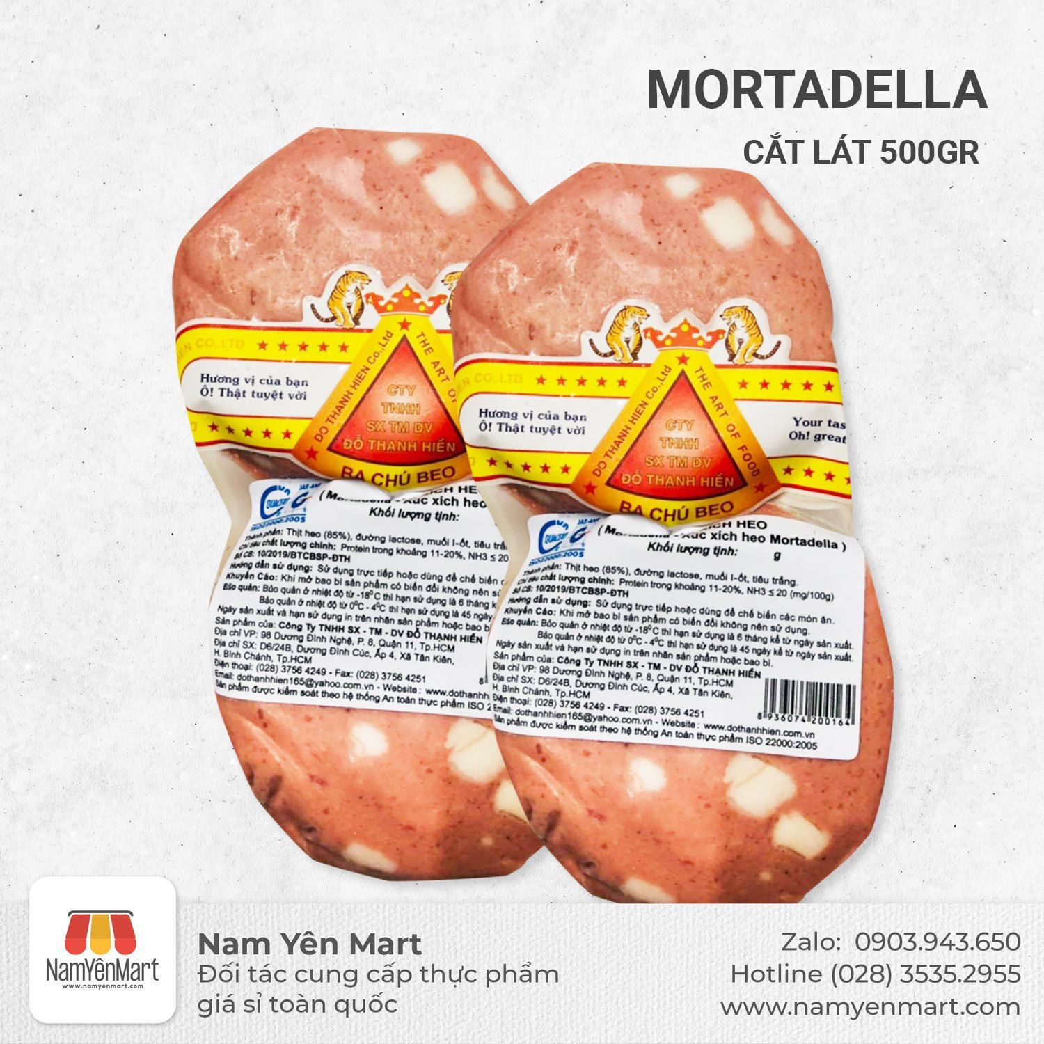  Mortadella cắt lát 500gr Ba Chú Beo 