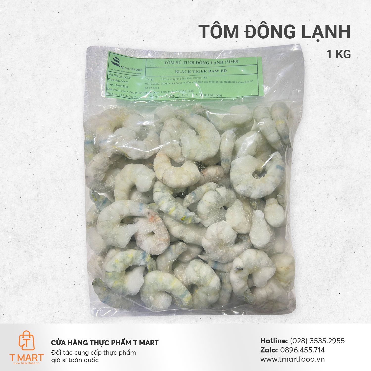  Tôm ĐÔng Lạnh Bóc Vỏ 31/40 (gói 1kg) 