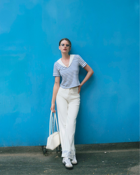 Áo thun thuỷ thủ V Sailor T - Signature Blue Stripe