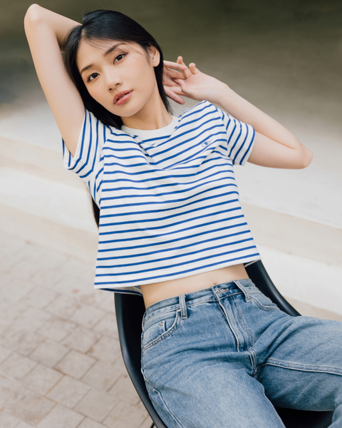 Áo thun sọc Everyday Tee - Signature Blue Stripe