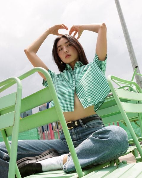 Áo Sơ Mi BlueMade Boxy Shirt - Green Gingham