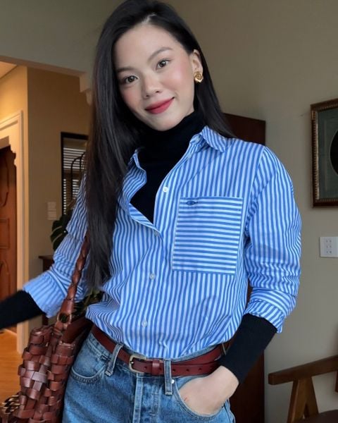 Áo New Pocket Oversize Shirt - BlueMade Stripe