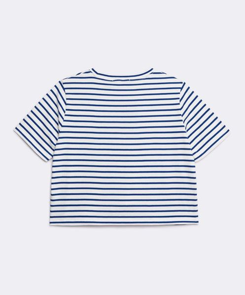 Boxy Tee - Signature Blue Stripe