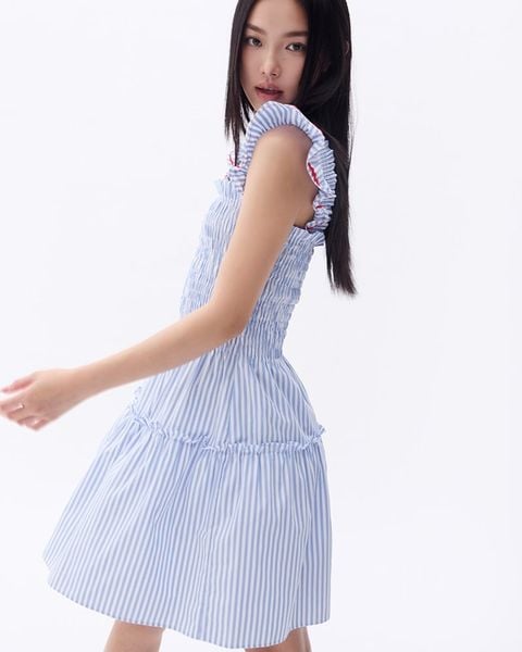 Đầm Mini People Stripe Dress - Red ZigZag Lace