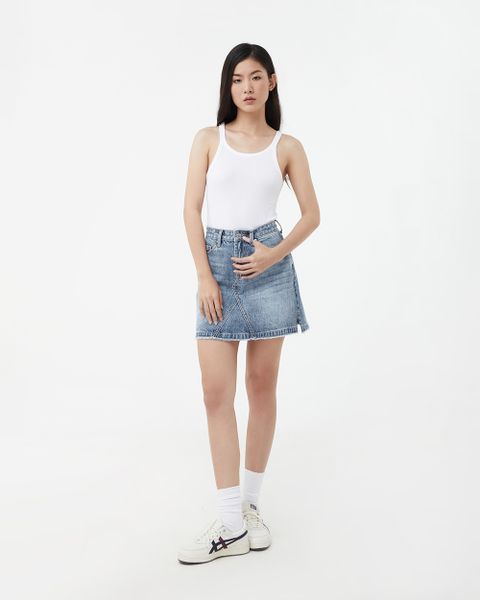 Penny Lane Mini Skirt - Fade Blue Wash