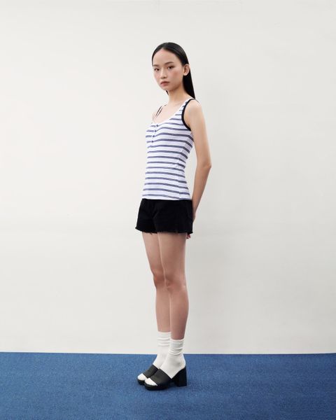 Icon Striped Tank - Navy Blue/White