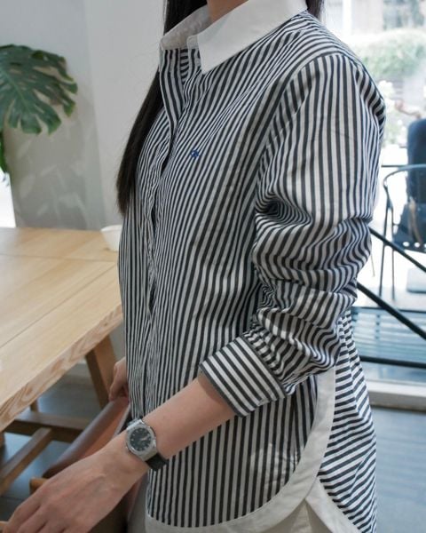 Áo Sơ Mi Modern Arc Oversized Shirt - Black Stripe
