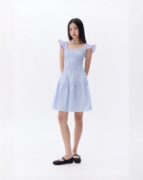 Đầm Mini People Stripe Dress - Red ZigZag Lace