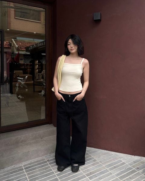 Áo 90s Tank - Beige Bamboo Cotton