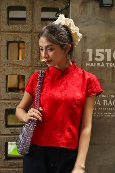 Áo Cánh Lụa Tơ Tằm - Đỏ