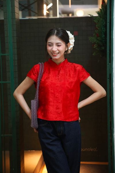Áo Cánh Lụa Tơ Tằm - Đỏ