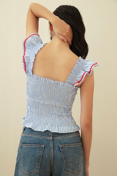 Áo Girly Top - People Stripe Red ZigZag