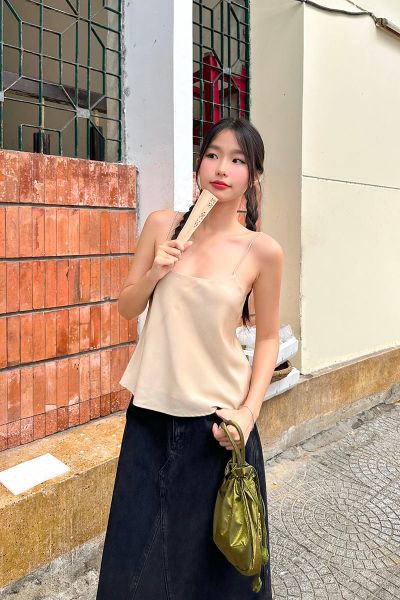 Áo Daily Cami Top - Lụa Tổng Hợp Beige