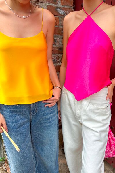 Áo Daily Cami Top - Lụa Tổng Hợp Vàng Mustard