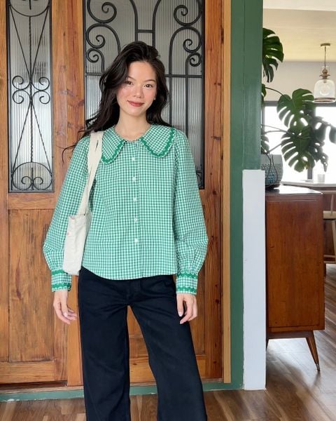 Áo Jessie Shirt - Green Gingham