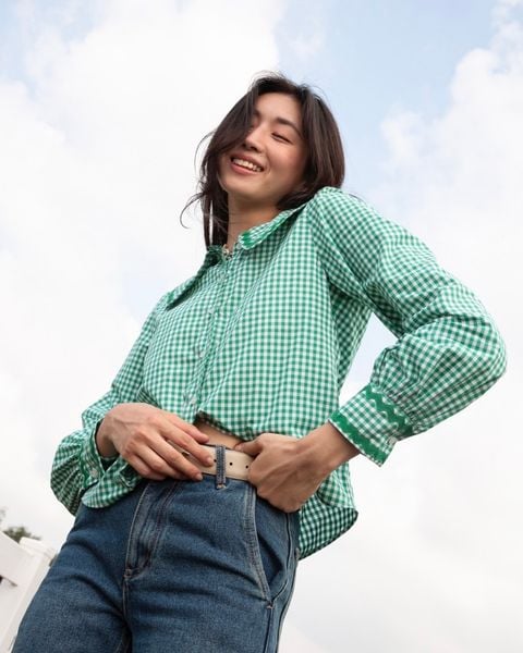 Áo Jessie Shirt - Green Gingham