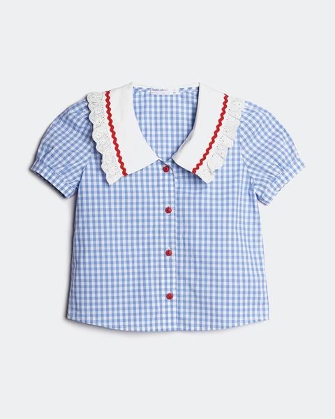 Áo BlueKid Lolita Top - AquaBlue Gingham