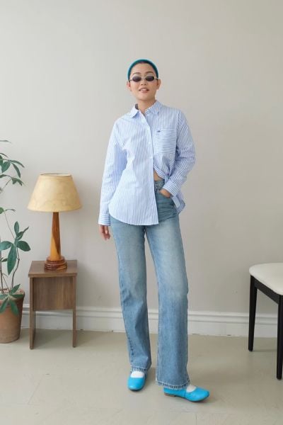 Áo New Pocket Oversize Shirt - People Stripe