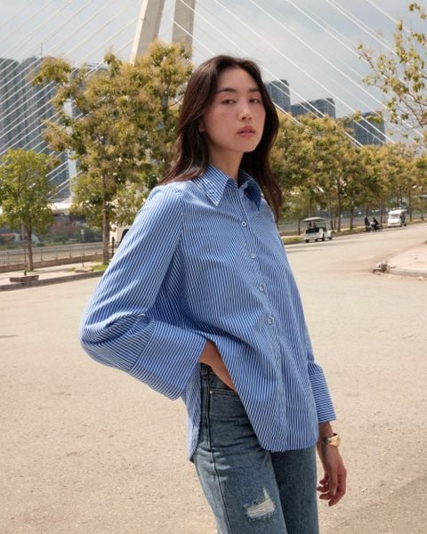 Áo sơ mi Sydney Oversize Shirt - Carbon Blue Stripe