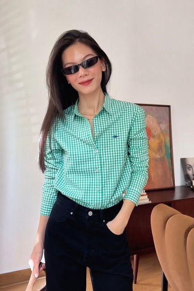 Áo The A Classic Shirt - Green Gingham