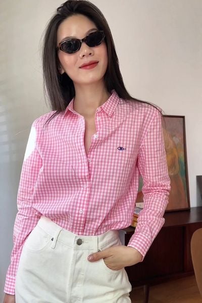 Áo The A Classic Shirt - Pink Gingham