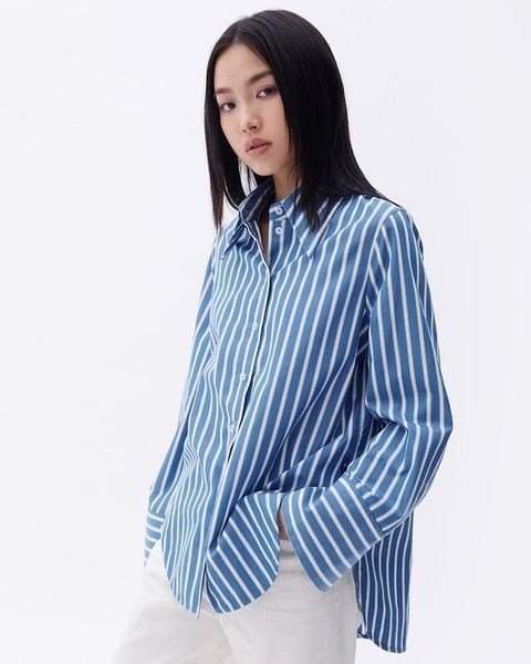 Áo sơ mi Sydney Oversize Shirt - Carbon Golden Blue Stripe