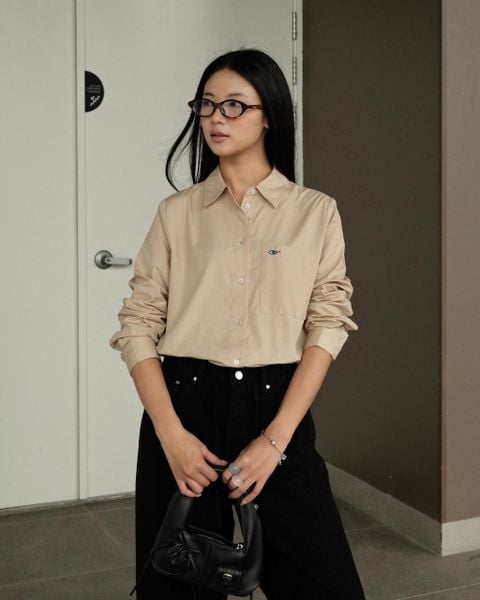 Áo New Pocket Oversize Shirt - Beige Poplin 110