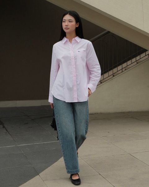 Áo New Pocket Oversize Shirt - Pink Poplin 110