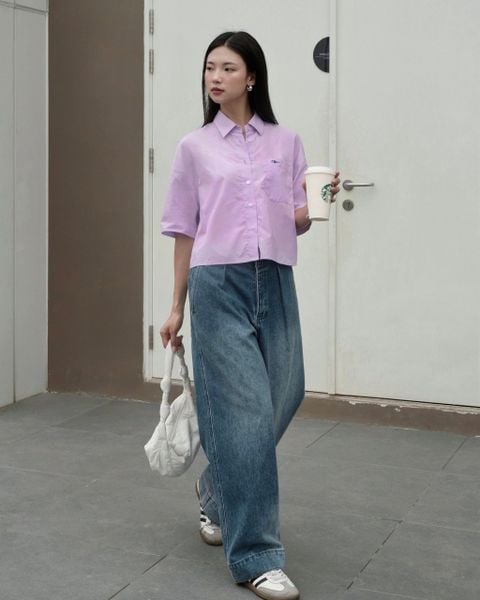 Áo Small Shirt - Lilac Cotton Poplin
