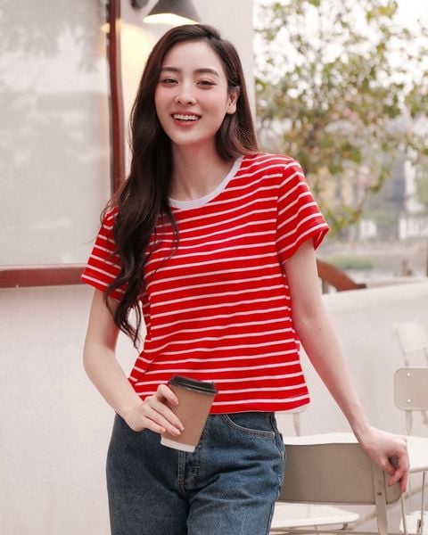Áo Thun Sọc Everyday Tee - Strawberry Stripe