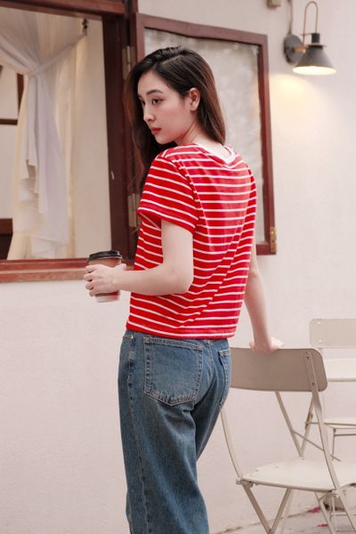 Áo Thun Sọc Everyday Tee - Strawberry Stripe