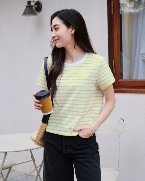 Áo Thun Sọc Everyday Tee - Yellow Stripe