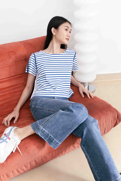 Áo thun sọc Line T - Signature Blue Stripe