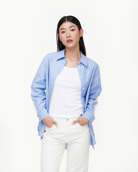 Oversized Button Shirt - CCR Blue Stripe