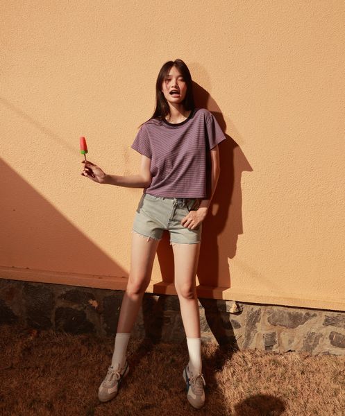 Áo Thun Everyday Tee - Cotton Melange Blueberry