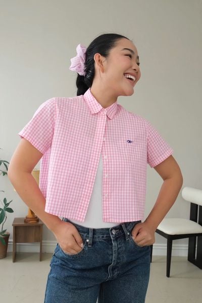 Áo Sơ Mi BlueMade Boxy Shirt - Pink Gingham