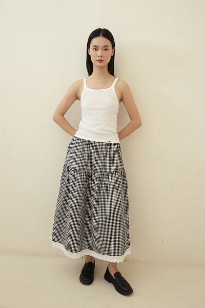 Chân váy Maxi Skirt - Black Gingham